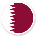 Qatar Flag Round Sticker