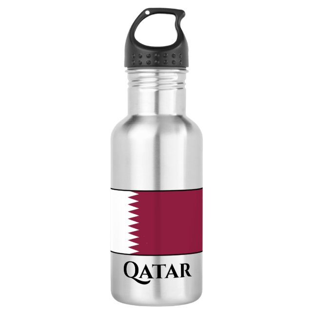 Qatar Flag Stainless Steel Water Bottle (Front)