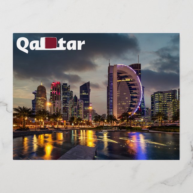 Qatar Foil Holiday Postcard (Front)