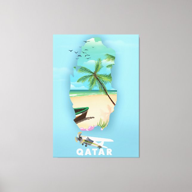 Qatar illustrated travel poster print (Front)