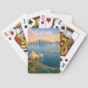 Qatar Illustration Travel Art Vintage Poker Cards
