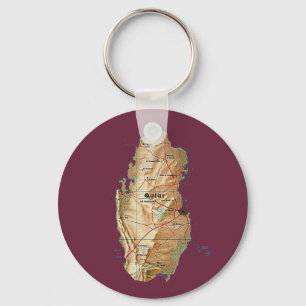 Qatar Map Keychain