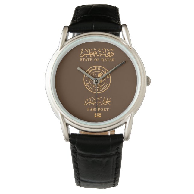 Qatar passport wristwatch (Front)