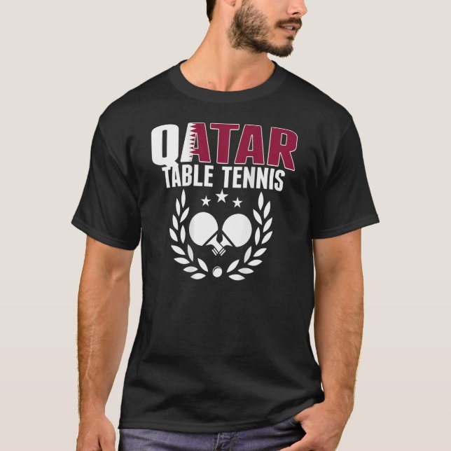 Qatar Ping Pong   Proud Qatari Table Tennis Suppor T-Shirt (Front)