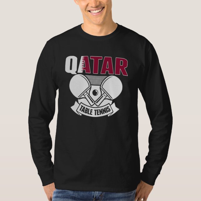 Qatar Ping Pong  Proud Qatari Table Tennis Support T-Shirt (Front)