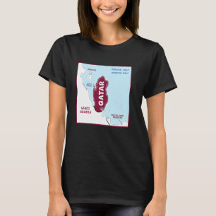 Qatar Political map in flag colors. Neighboring co T-Shirt