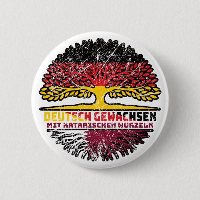 Qatar Qatarisch Deutsch Germany Baum Root Button (Front)