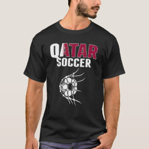 Qatar Soccer Ball In Net Goal   Qatari Football Su T-Shirt