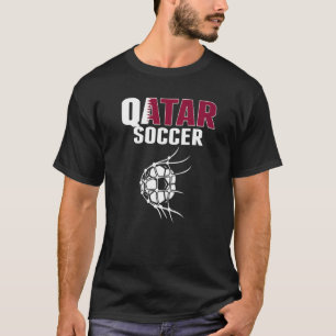 Qatar Soccer Ball In Net Goal  Qatari Football Sup T-Shirt