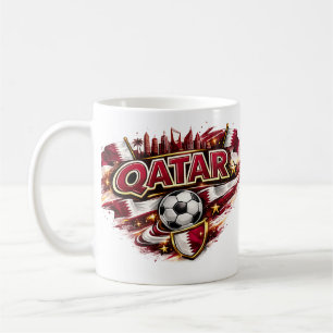 Qatar Soccer Fan Mug Patriotic Football Supporte