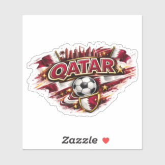 Qatar Soccer Fan Mug | Patriotic Football Supporte Sticker