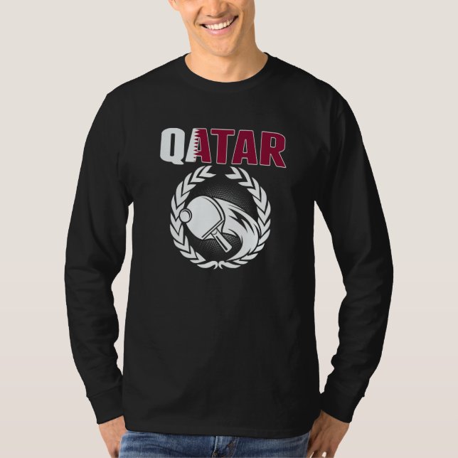 Qatar Table Tennis  Qatari Ping Pong Supporter Spo T-Shirt (Front)