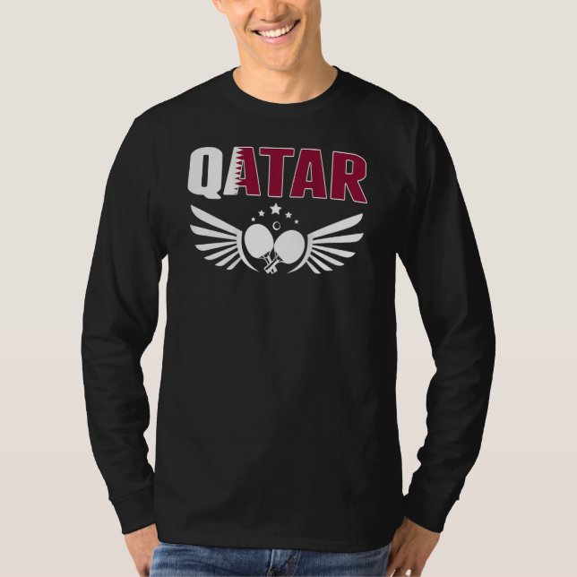 Qatar Table Tennis   Support Qatari Ping Pong Team T-Shirt (Front)