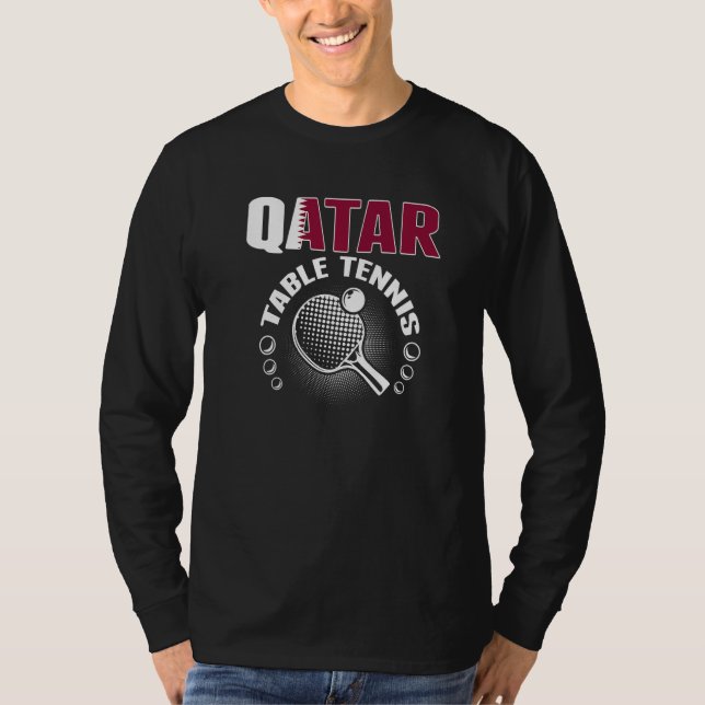 Qatar Table Tennis   Support Qatari Ping Pong Team T-Shirt (Front)