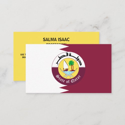 Qatari Flag  Emblem Flag of Qatar Business Card