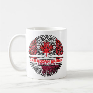 Qatari Qatar Canadian Canada Tree Roots Flag Coffee Mug