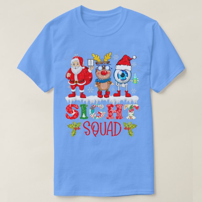 QbBX Santa Sight Squad Christmas Optometrist Xmas  T-Shirt (Design Front)