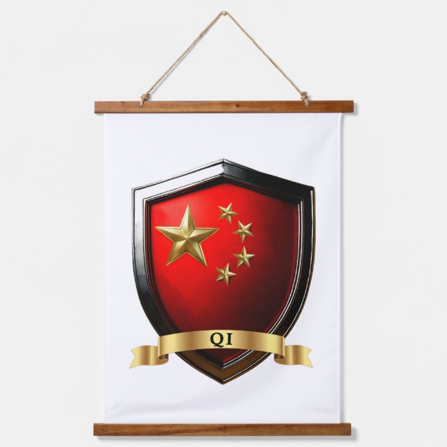 Qi China Heritage Shield Hanging Tapestry (Front)