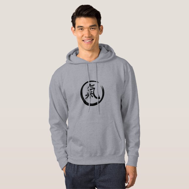Qi Gong Black Symbol Circle Hoodie (Front Full)