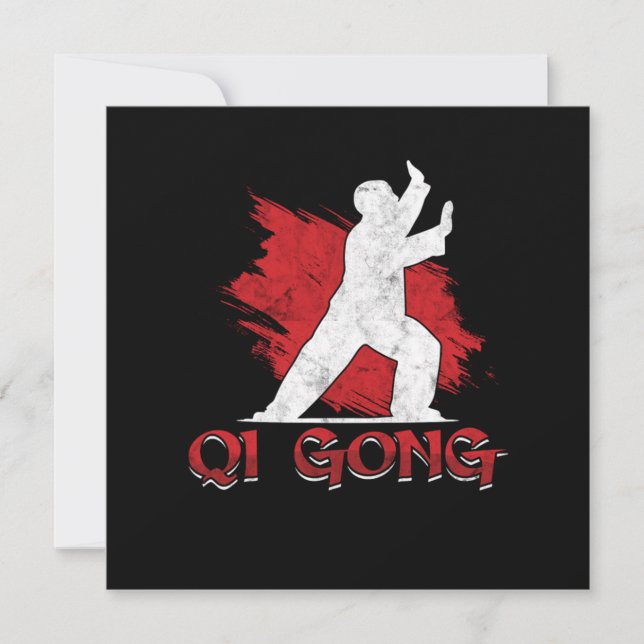 Qi Gong Chinese Kung Fu Martial Arts Gift Invitation (Front)