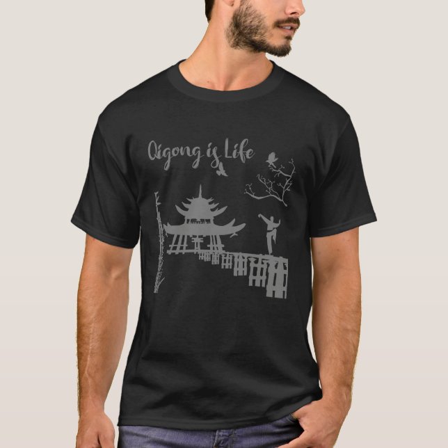 Qi Gong Clothing for Tai Chi Exercises with Chigon T-Shirt (Front)