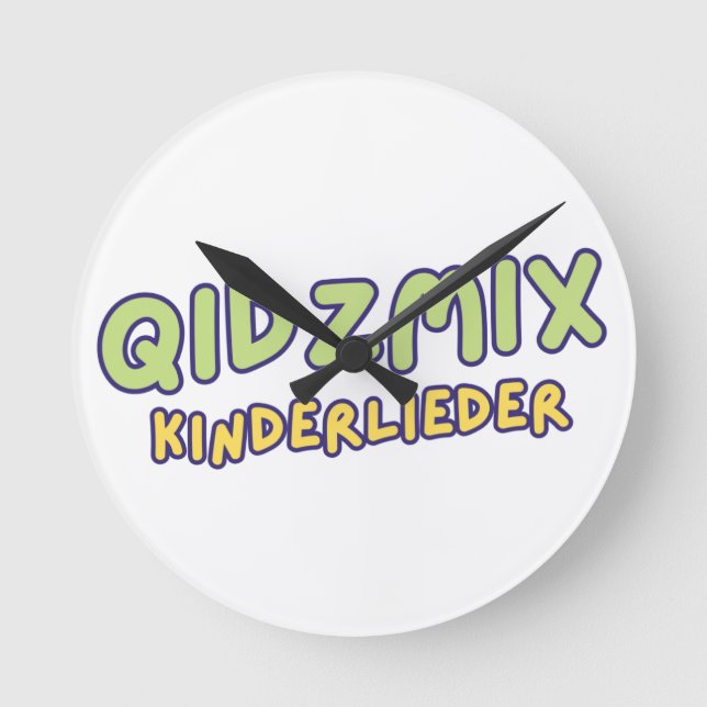QidzMix Logo Round Clock (Front)