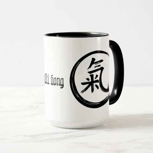 QiGong Black Symbol Mug (Front Right)