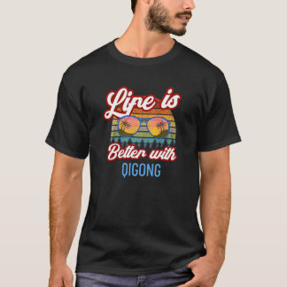 Qigong Kung Fu Vintage Sunset  With Qigong T-Shirt