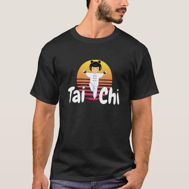 Qigong Tai Chi for men women and kids on back T-Shirt (Front)