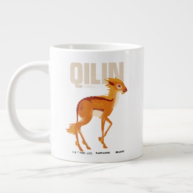 Qilin Vintage Graphic Giant Coffee Mug (Left)