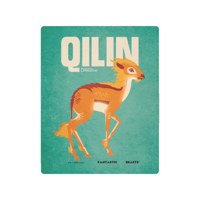 Qilin Vintage Graphic Metal Print (Front)