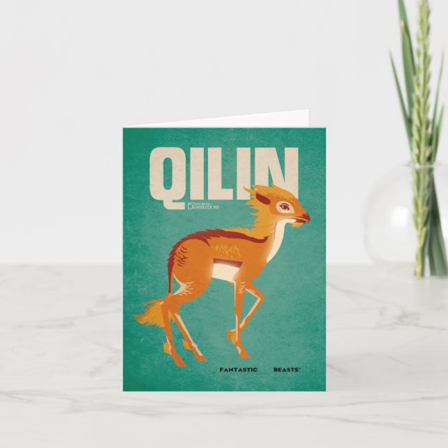 Qilin Vintage Graphic Note Card (Front)
