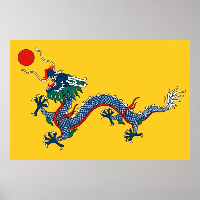 Qing Dynasty (1890-1911) flag poster paper (Front)