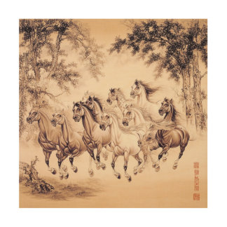 Qing Dynasty One Hundred Horses Wall Decor