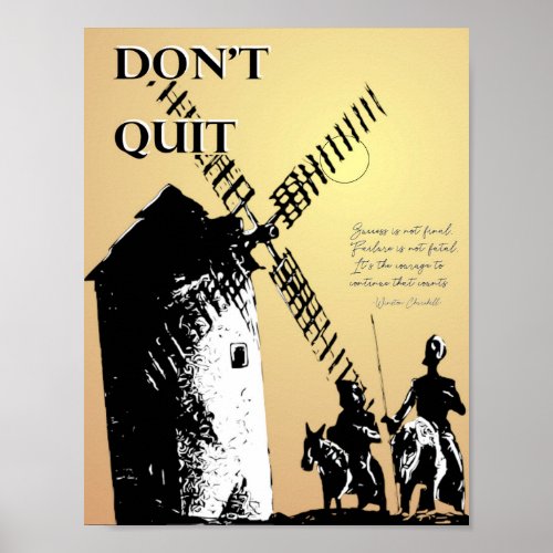 Qixote quote perseverance poster