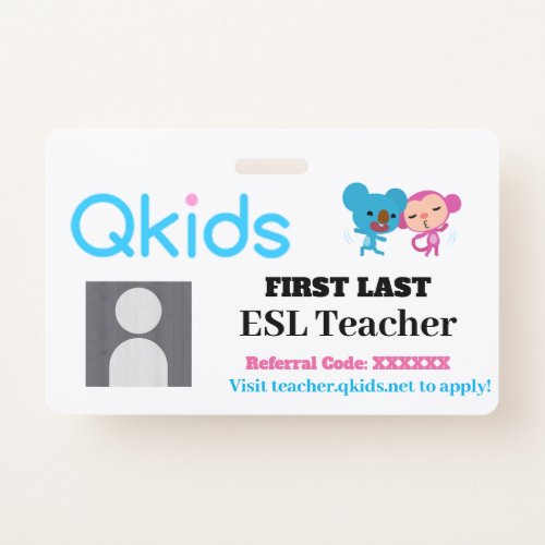 QKIDS ID Card Badge