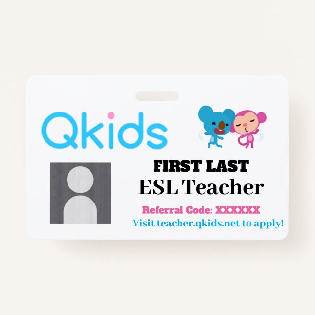 QKIDS ID Card Badge (Front)