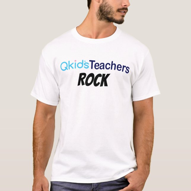 Qkids Teachers ROCK (Navy) China/US/Canada T-Shirt (Front)