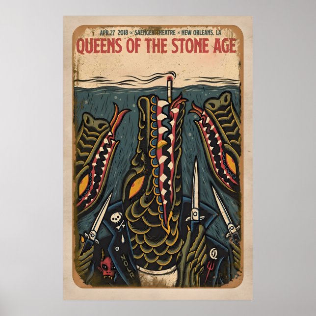 QOTSA REPRODUCTION Gig Poster Matte  Art Print (Front)