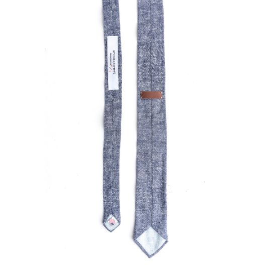 QP Collections Chambray Necktie w/Leather Tie Stay (Back)