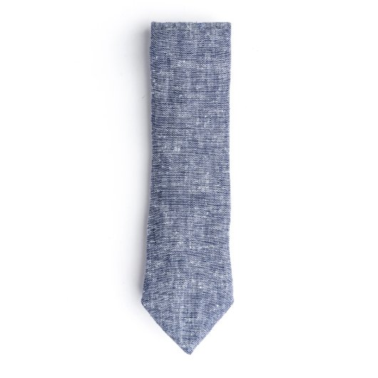 QP Collections Chambray Necktie w/Leather Tie Stay (Front)