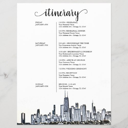 QPC Wedding Weekend Welcome Itinerary
