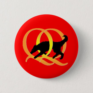 QQ Weaving Dog Pinback Button