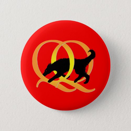 QQ Weaving Dog Pinback Button