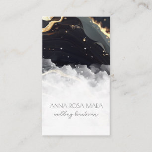 *~* QR Agate Black Gold Marble Glam Luxe AP66 Business Card