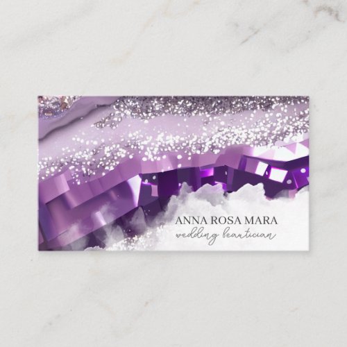  QR Agate Lavender Purple Gold Glitter AP66 Business Card