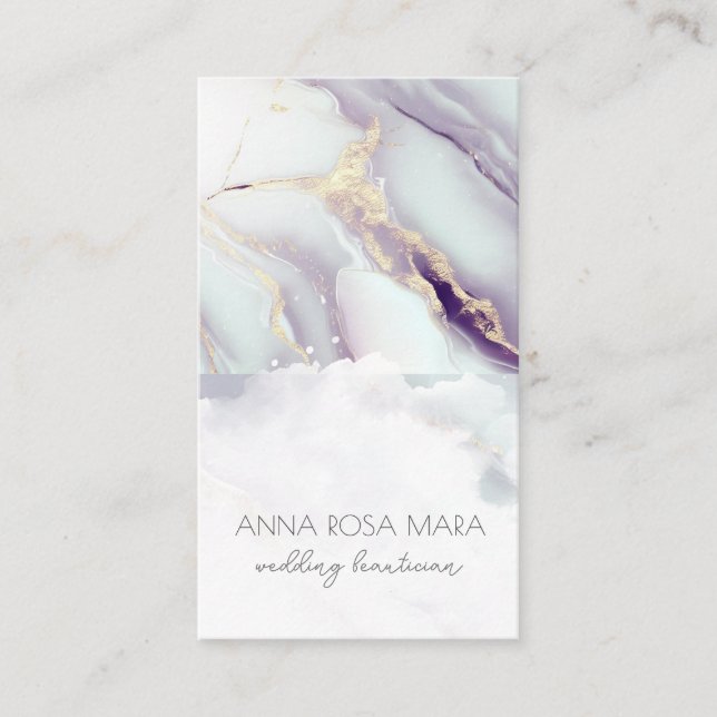 *~* QR Agate  Lilac White Glam Luxe AP66  Business Card (Front)