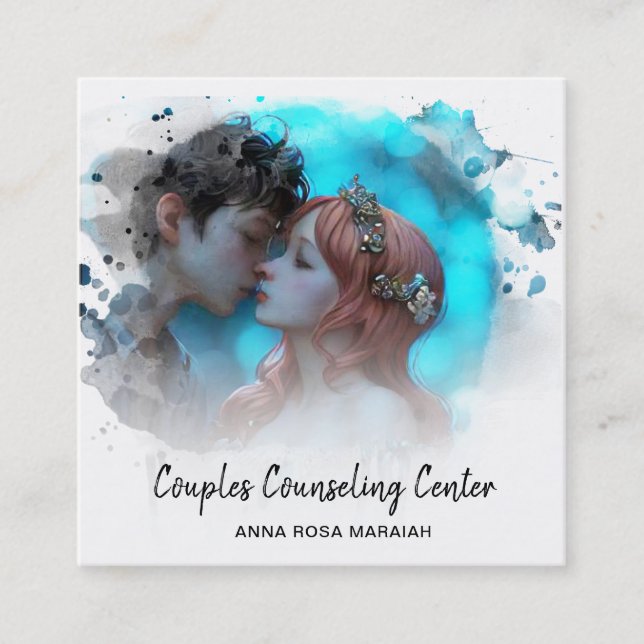 *~* QR Angels Marital Couples Counseling AP55  Square Business Card (Front)