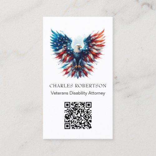  QR AP16 American Flag Bald Eagle Photo Business Card