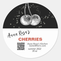 *~* QR AP30 CHERRY - DEHYDRATED CANNING FREEZE CLASSIC ROUND STICKER